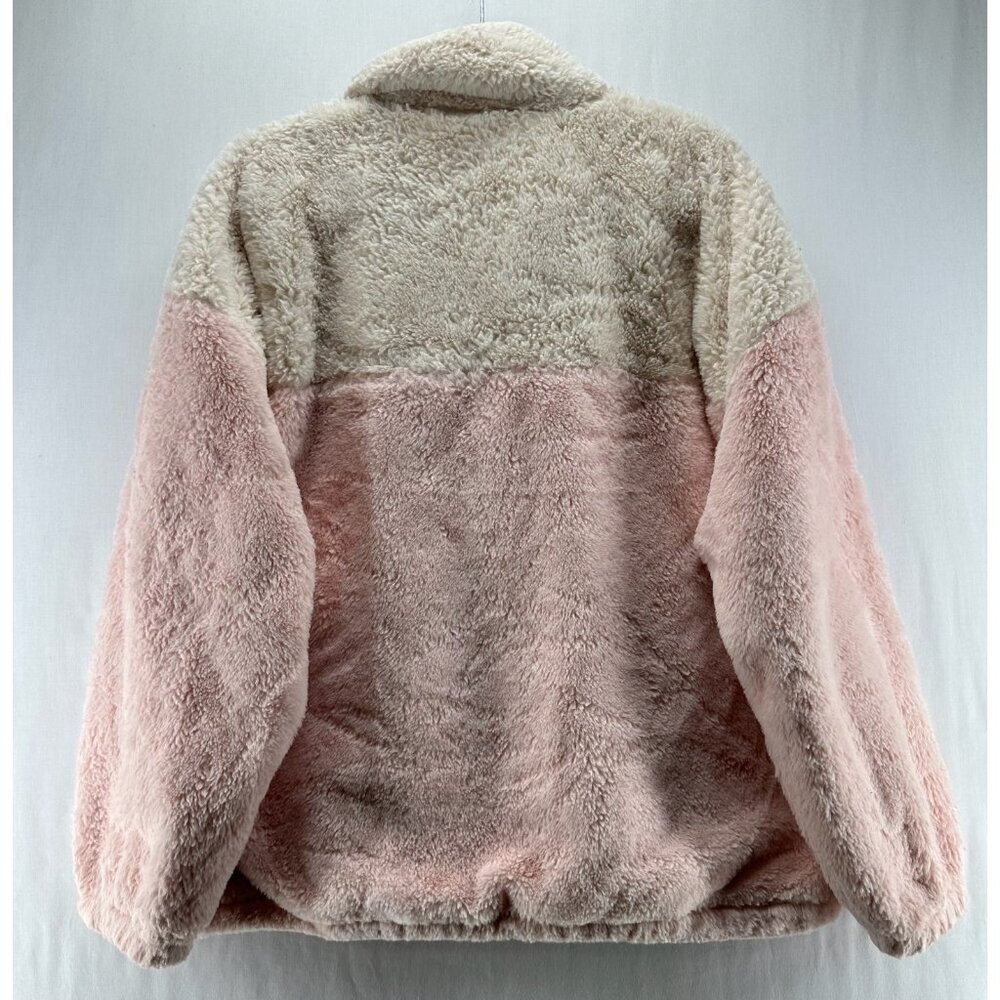 Disney Parks Minnie Mouse Sherpa Jacket Womens Size XL Full Zip Mock Neck Pink - Picture 2 of 12